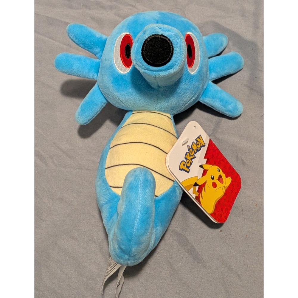 Jazwares Pokemon Plush HORSEA 8 inch Stuffed Toy Nintendo 2023 Blue PKW3077